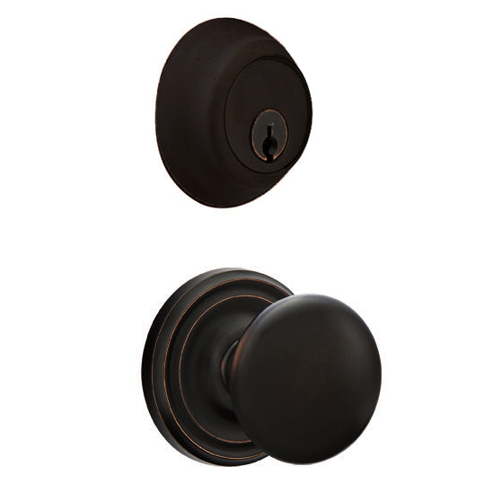 EMTEK Emtek Regular Entryway Set with Providence Round Brass Knob (Several Finishes Available)