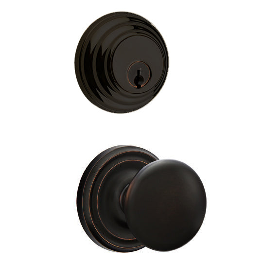 EMTEK Emtek Regular Low Profile Entryway Set with Providence Round Brass Knob (Several Finishes Available)