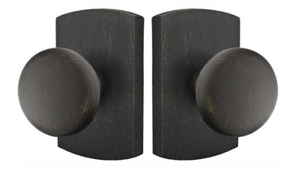 Solid Brass Sandcast Winchester Door Knob Set With Rounded Rectangular Rosette (Several Finish Options)