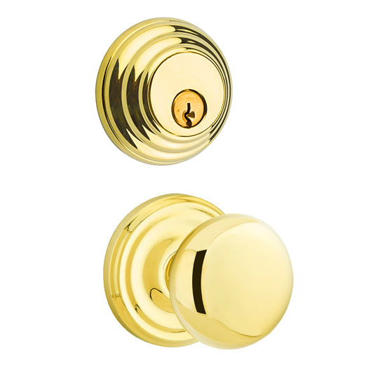 EMTEK Emtek Regular Low Profile Entryway Set with Providence Round Brass Knob (Several Finishes Available)