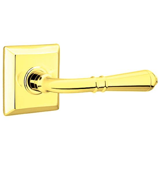 Emtek Solid Brass Turino Lever With Quincy Rosette