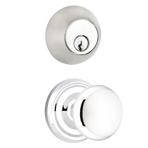 EMTEK Emtek Regular Entryway Set with Providence Round Brass Knob (Several Finishes Available)