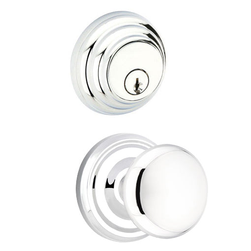 EMTEK Emtek Regular Low Profile Entryway Set with Providence Round Brass Knob (Several Finishes Available)