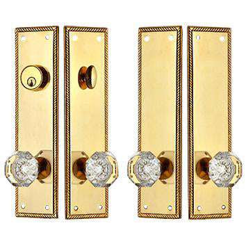 COPPER MOUNTAIN HARDWARE Georgian Roped Deadbolt Entryway Set (Polished Brass Finish)