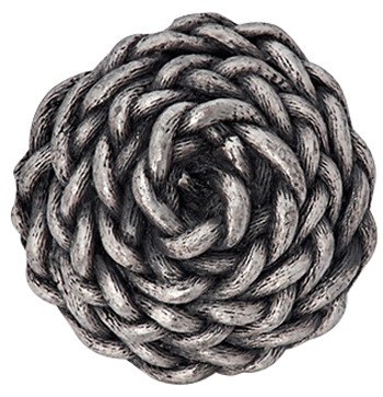 1 3/8 Inch Solid Pewter Decorative Rope Knob