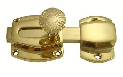 1 1/2 Inch Plain Cabinet Latch (Lacquered Brass Finish)