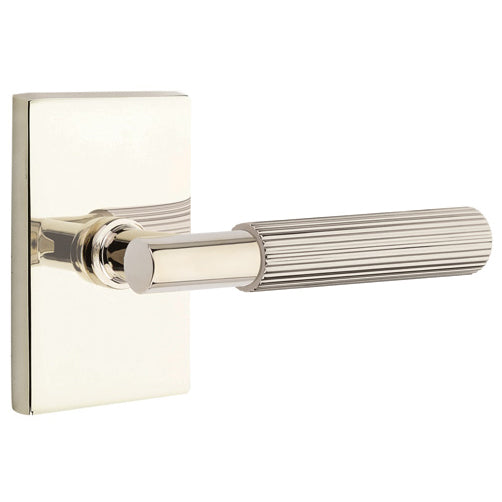 EMTEK Emtek T-Bar Straight Knurled Lever With Modern Rectangular Rosette (Several Finishes Available)