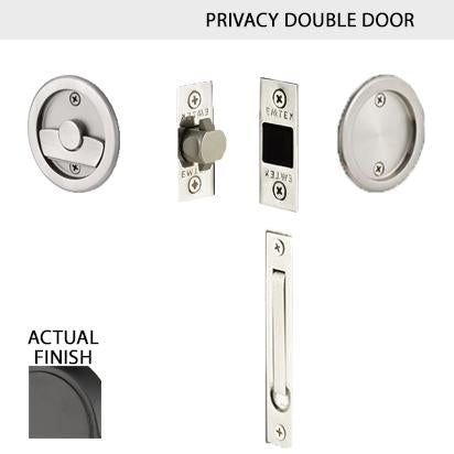 EMTEK Round Solid Brass Pocket Door Tubular Double Door Set (Several Finish Options)