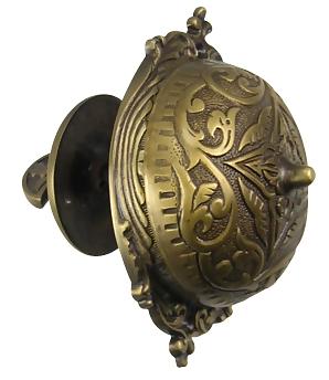 Mechanical Doorbell  Eastlake Style (Antique Brass Finish)