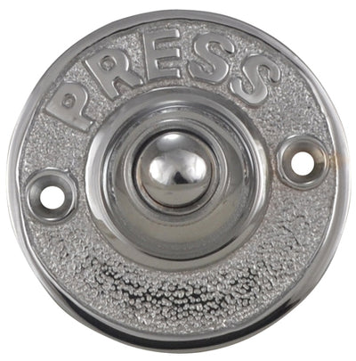 Classic American PRESS Doorbell Push Button (Polished Chrome Finish)