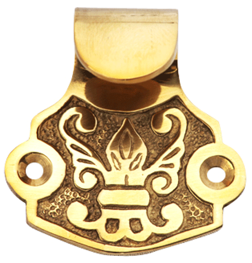 Solid Brass Fleur De Lis Sash Lift (Polished Brass Finish)