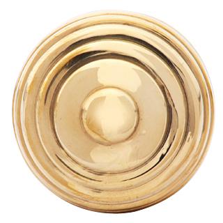 1 1/2 Inch Solid Brass Circular Knob (Polished Brass Finish)