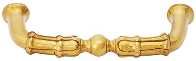 5 Inch Overall (4 1/3 Inch c-c)  Solid Brass Victorian Style Pull (Polished Brass Finish)