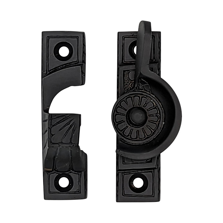 COPPER MOUNTAIN HARDWARE Solid Brass Art Deco Style Window Sash Lock (Oil Rubbed Bronze Finish)