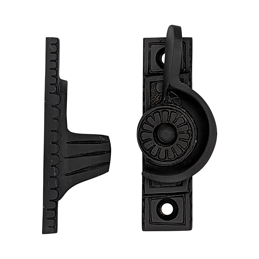 COPPER MOUNTAIN HARDWARE Solid Brass Art Deco Style Window Sash Lock (Oil Rubbed Bronze Finish)