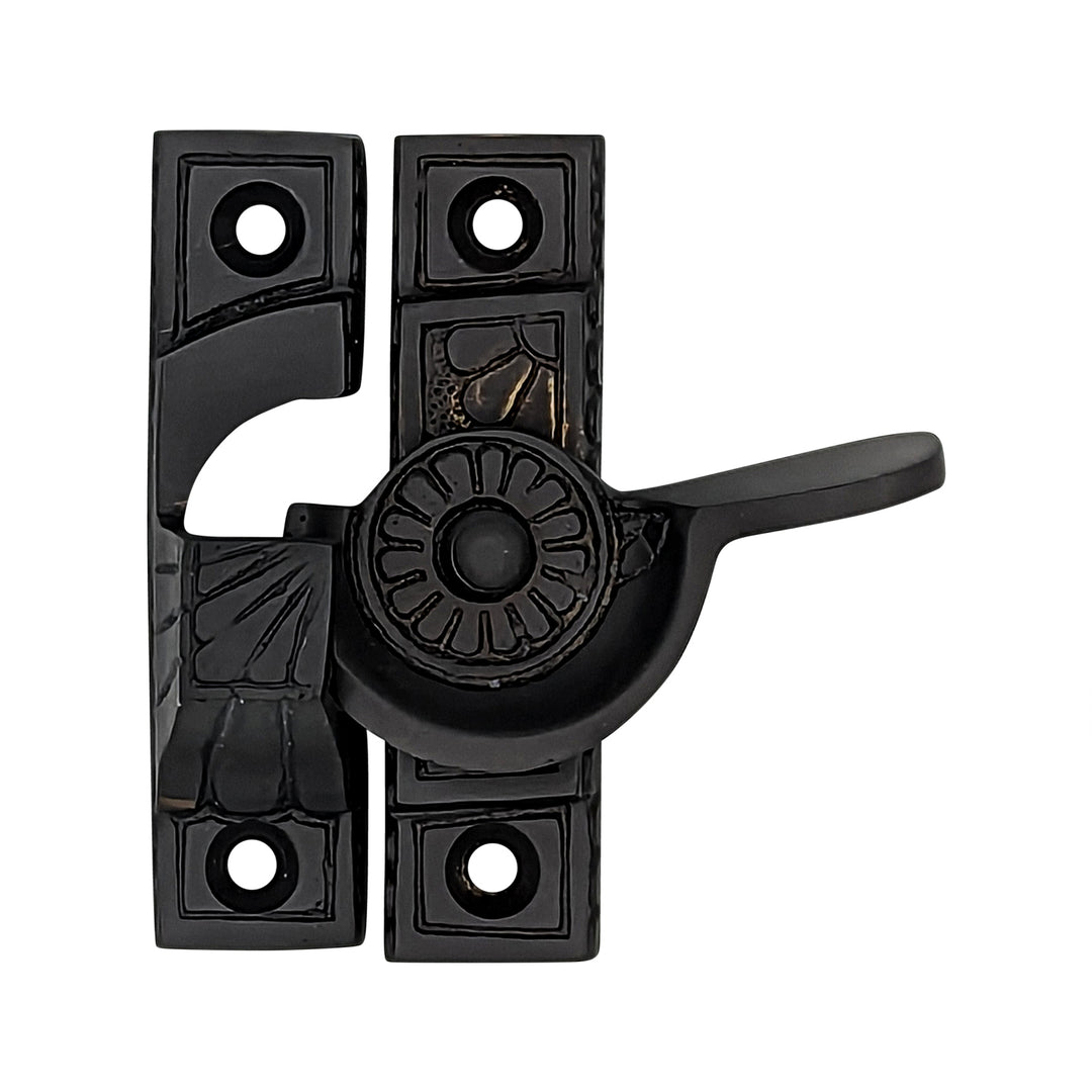 COPPER MOUNTAIN HARDWARE Solid Brass Art Deco Style Window Sash Lock (Oil Rubbed Bronze Finish)