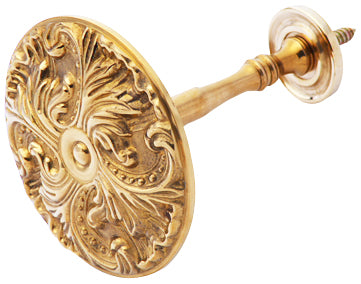 Solid Brass Baroque Curtain Tie Back (Polished Brass Finish)