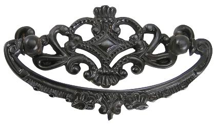 4 1/8 Inch Overall (3 Inch c-c) Solid Brass Ornate Victorian Pull (Oil Rubbed Bronze Finish)