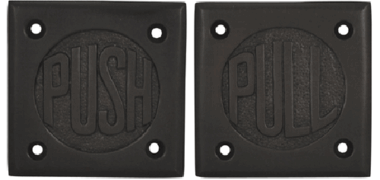 2 3/4 Inch Brass Classic American "Pull" & "Push" Signs (Oil Rubbed Bronze Finish)