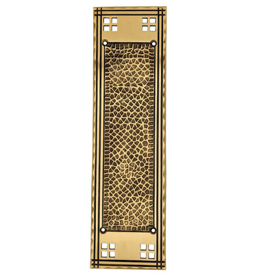 12 Inch Craftsman Style Push Plate (Antique Brass Finish)