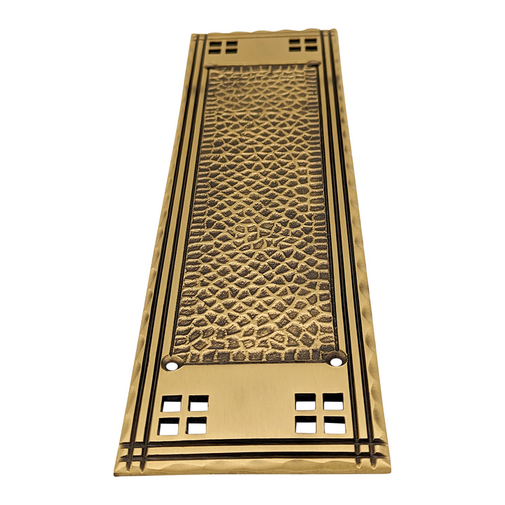 COPPER MOUNTAIN HARDWARE 12 Inch Craftsman Style Push Plate (Antique Brass Finish)