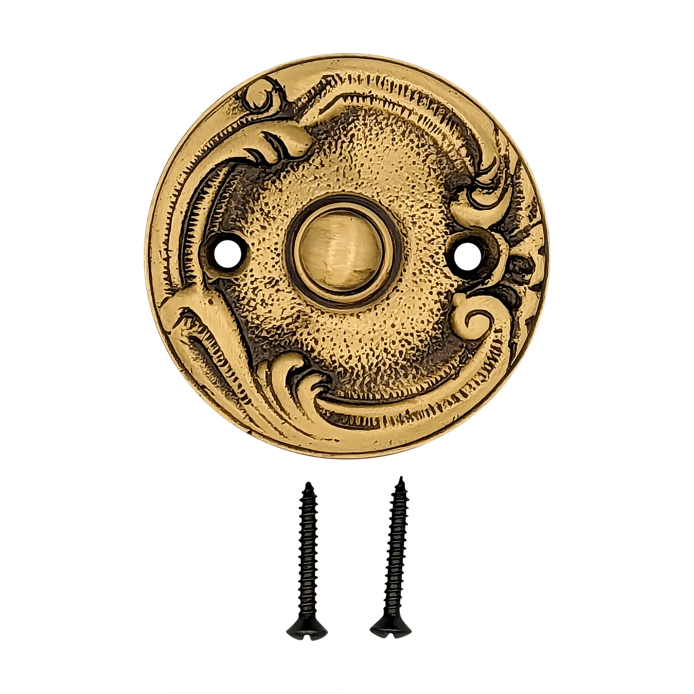 Lafayette Swirl Style Door Bell Push Button (Antique Brass Finish)