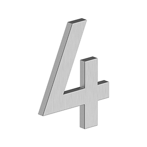4 Inch Tall B Series Stainless Steel Number 4 (Several Finishes)