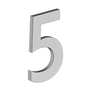 4 Inch Tall B Series Stainless Steel Number 5 (Several Finishes)