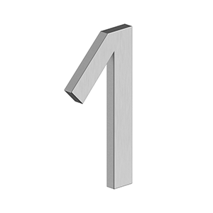 4 Inch Tall E Series Stainless Steel Number 1 (Several Finishes)