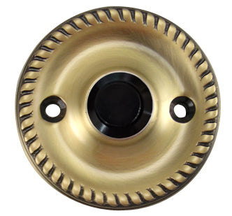 Solid Brass Georgian Roped Doorbell (Antique Brass Finish)