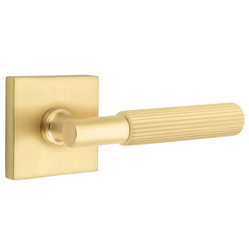 Emtek T-Bar Straight Knurled Lever With Square Rosette (Several Finishes Available)