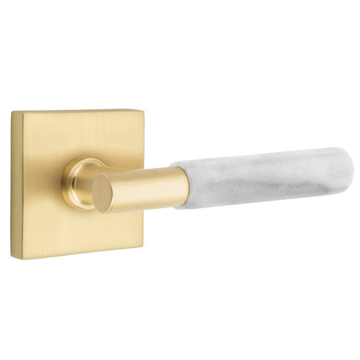 EMTEK Emtek T-Bar White Marble Lever With Square Rosette (Several Finishes Available)