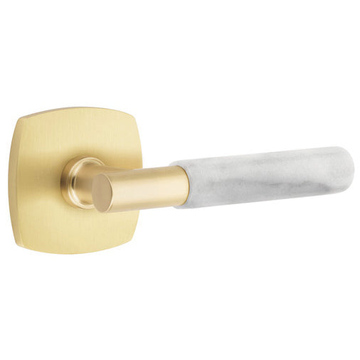 EMTEK Emtek T-Bar White Marble Lever With Urban Modern Rosette (Several Finishes Available)