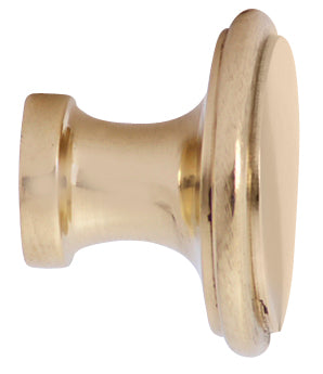 1 1/4 Inch Brass Flat Top Cabinet Knob (Polished Brass Finish)