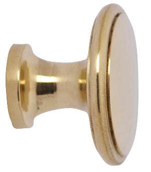 1 1/2 Inch Brass Flat Top Cabinet Knob (Polished Brass Finish)