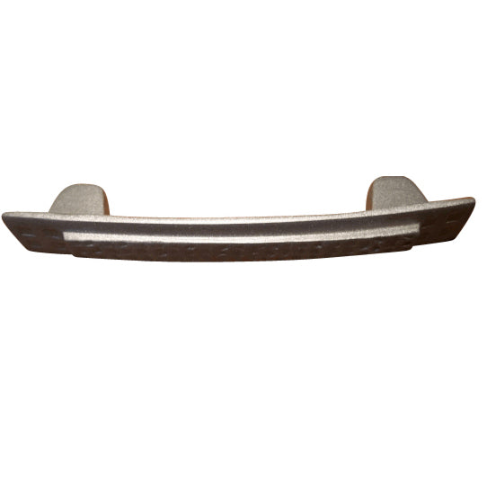 CUSTOM ORDER ONLY - 5 Inch (3 1/2 Inch c-c) Solid Brass Craftsman Hammered Drawer Pull (Brushed Nickel Finish)