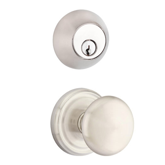 EMTEK Emtek Regular Entryway Set with Providence Round Brass Knob (Several Finishes Available)