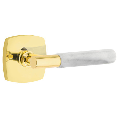 EMTEK Emtek T-Bar White Marble Lever With Urban Modern Rosette (Several Finishes Available)