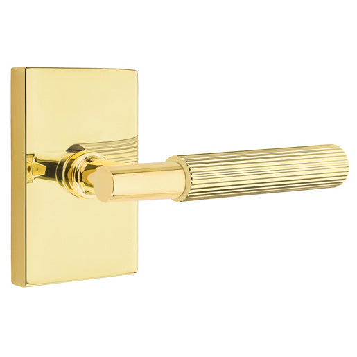 EMTEK Emtek T-Bar Straight Knurled Lever With Modern Rectangular Rosette (Several Finishes Available)