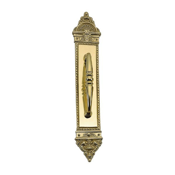 Solid Brass 16 1/4 Inch Victorian Door Pull (Lacquered Brass Finish)