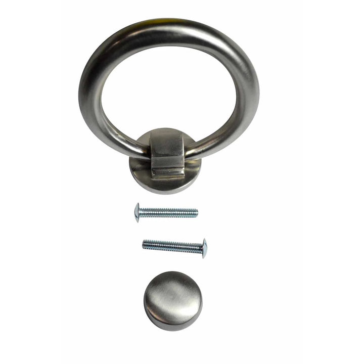 5 1/2 Inch (3 1/2 Inch c-c) Solid Brass Traditional Ring Door Knocker (Brushed Nickel Finish) COPPER MOUNTAIN HARDWARE