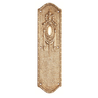 COPPER MOUNTAIN HARDWARE 11 Inch Ribbon & Bow Solid Brass Push Plate (Polished Brass Finish)