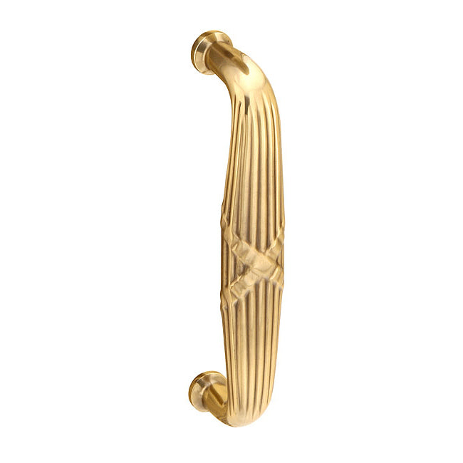 8 15/16 Inch Solid Brass Ribbon & Reed Pull (Polished Brass Finish)
