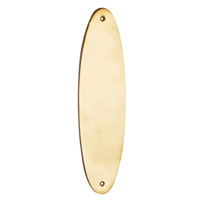 COPPER MOUNTAIN HARDWARE 11 Inch Solid Brass Traditional Oval Push Plate (Lacquered Brass Finish)