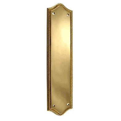 12 Inch Georgian Oval Roped Style Door Push & Plate (Polished Brass Finish)