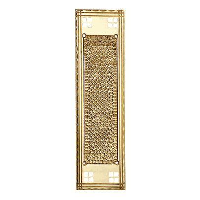 COPPER MOUNTAIN HARDWARE 12 Inch Craftsman Style Push Plate (Polished Brass Finish)