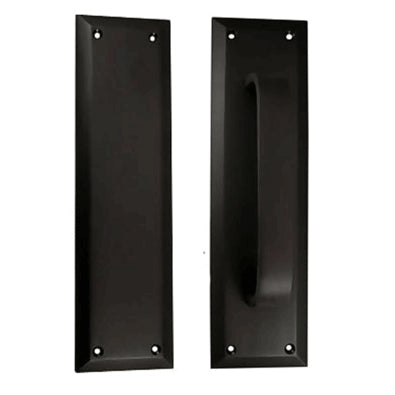 10 Inch Quaker Style Pull and Push Plate Set (Flat Black Finish)