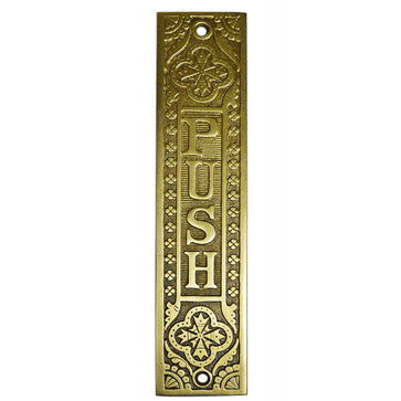 COPPER MOUNTAIN HARDWARE 10 1/4 Inch Brass Push Plate (Antique Brass Finish)