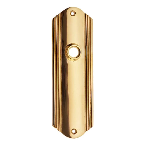 7 Inch Solid Brass Art Deco Door Back Plate (Polished Brass Finish) COPPER MOUNTAIN HARDWARE