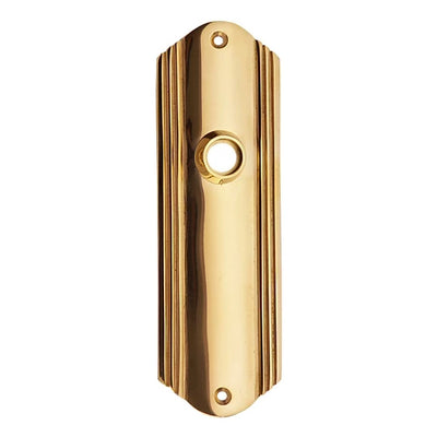7 Inch Solid Brass Art Deco Door Back Plate (Polished Brass Finish)